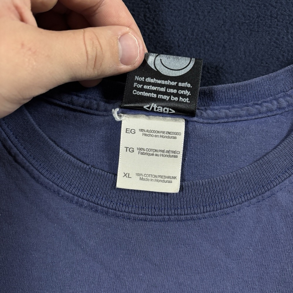 Vintage ThinkGeek Big Bang Theory Shirt XL Rock Paper Scissors Lizard Spock Blue - Picture 3 of 6